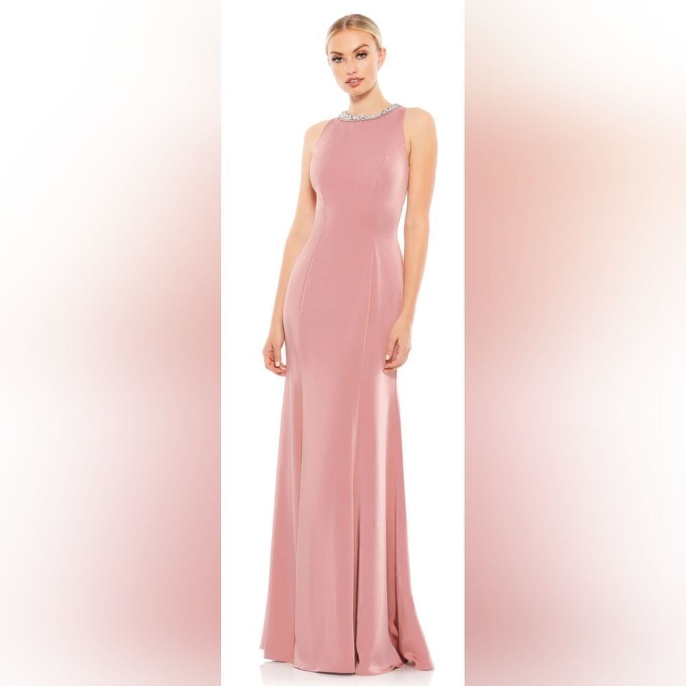 Mac Duggal EMBELLISHED NECK TRUMPET GOWN NWT size 2 Rose Pink (49093)